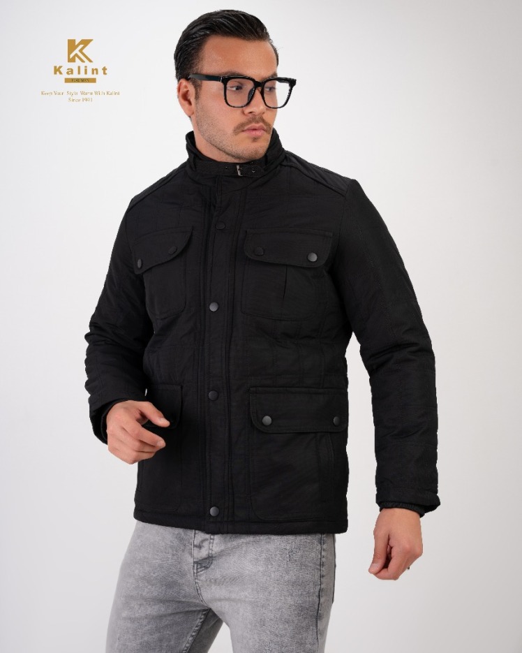 کاپشن آجدوزی چهار جیب تن مدل